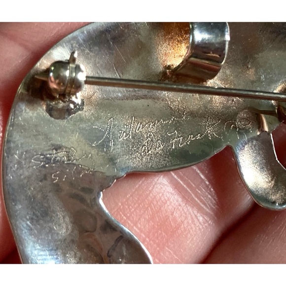 925 Manatee Brooch/Pendant Artist-Signed Sterling Silver - Picture 3 of 7